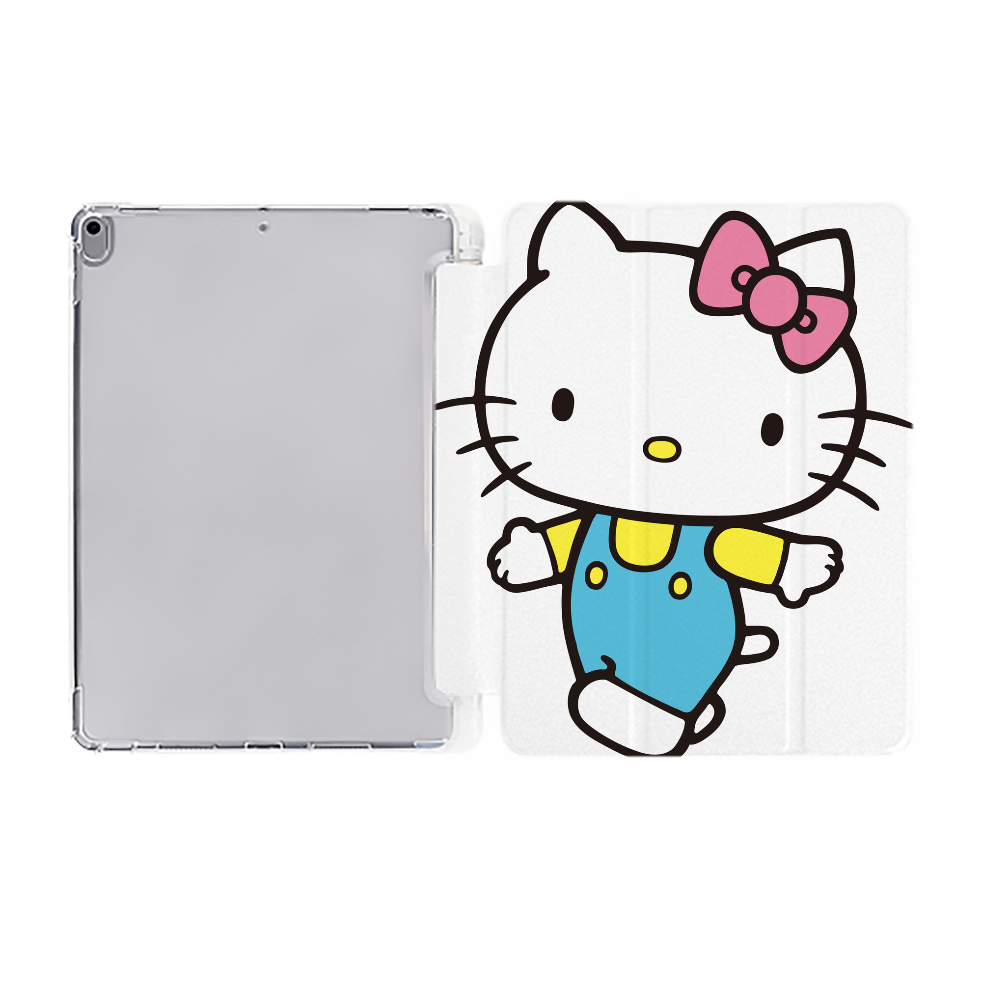 （画像用） Hello Kitty ハローキティ IPad ケース ペン収納付き 三つ折りスタンド PUレザー×シリコン 対応機種9.5/10.5/10.9インチ
